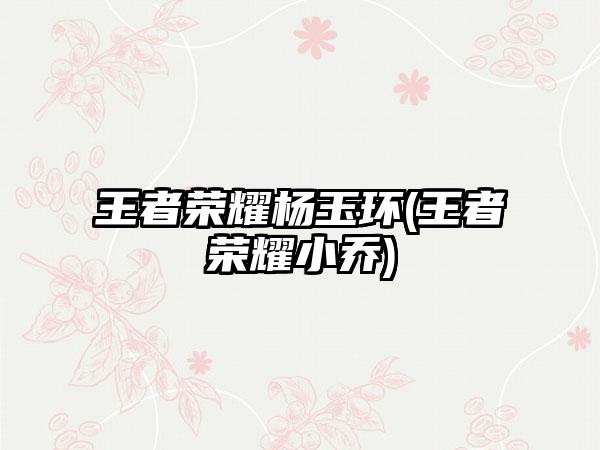 王者荣耀杨玉环(王者荣耀小乔)
