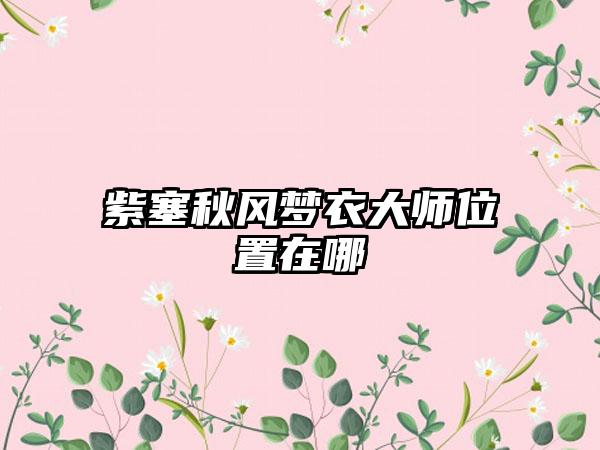 紫塞秋风梦衣大师位置在哪