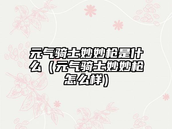 元气骑士妙妙枪是什么（元气骑士妙妙枪怎么样）