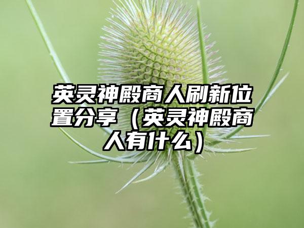英灵神殿商人刷新位置分享（英灵神殿商人有什么）