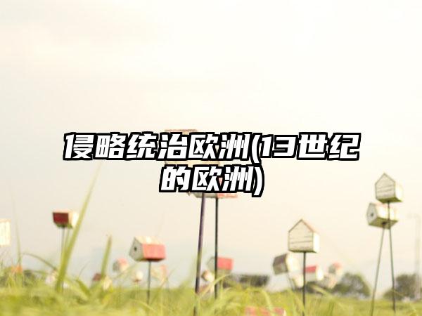 侵略统治欧洲(13世纪的欧洲)