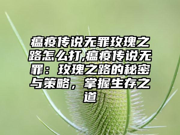 瘟疫传说无罪玫瑰之路怎么打,瘟疫传说无罪：玫瑰之路的秘密与策略，掌握生存之道