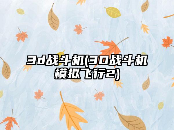 3d战斗机(3D战斗机模拟飞行2)