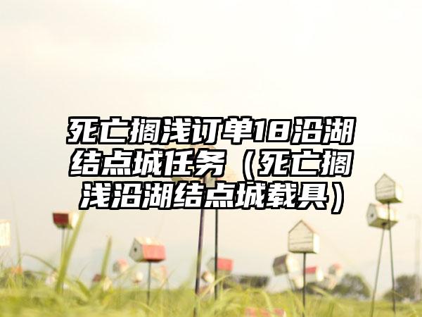 死亡搁浅订单18沿湖结点城任务（死亡搁浅沿湖结点城载具）