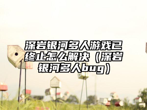 深岩银河多人游戏已终止怎么解决（深岩银河多人bug）