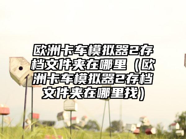 欧洲卡车模拟器2存档文件夹在哪里（欧洲卡车模拟器2存档文件夹在哪里找）