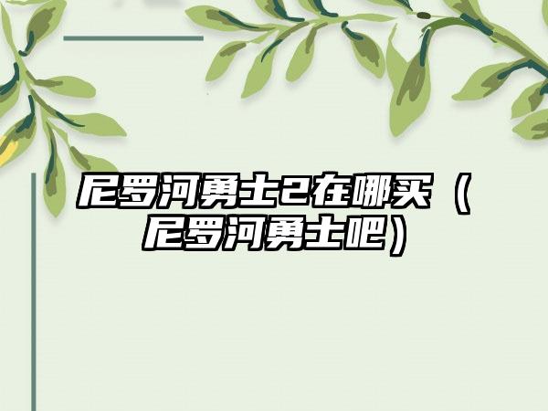 尼罗河勇士2在哪买（尼罗河勇士吧）