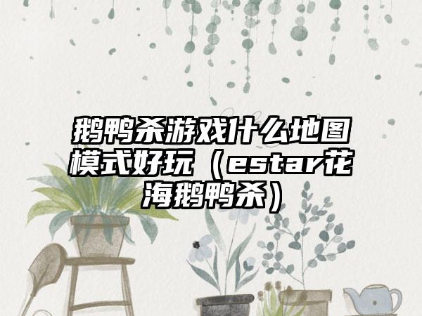 鹅鸭杀游戏什么地图模式好玩（estar花海鹅鸭杀）