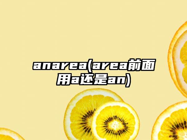 anarea(area前面用a还是an)