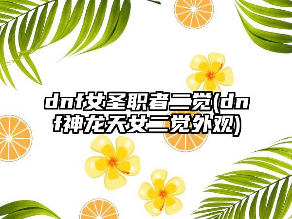 dnf女圣职者二觉(dnf神龙天女二觉外观)