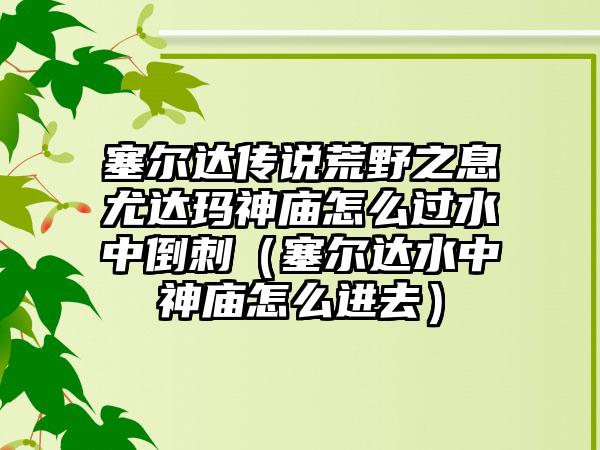 塞尔达传说荒野之息尤达玛神庙怎么过水中倒刺（塞尔达水中神庙怎么进去）