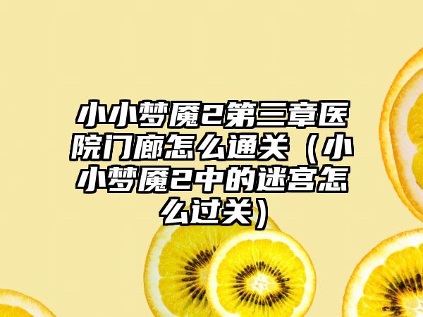小小梦魇2第三章医院门廊怎么通关（小小梦魇2中的迷宫怎么过关）