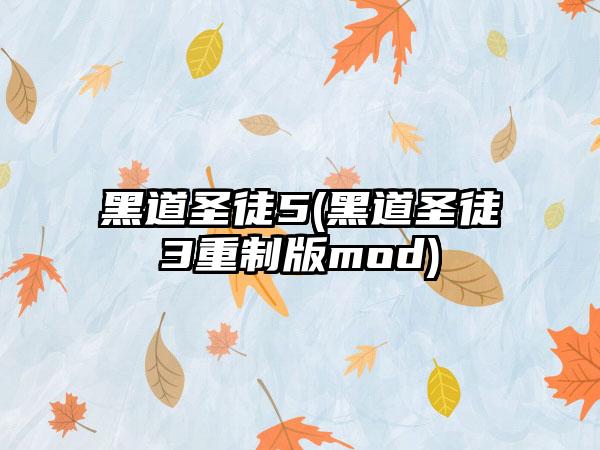 黑道圣徒5(黑道圣徒3重制版mod)