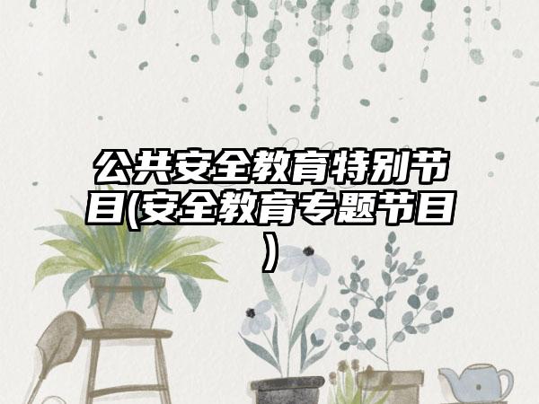 公共安全教育特别节目(安全教育专题节目)