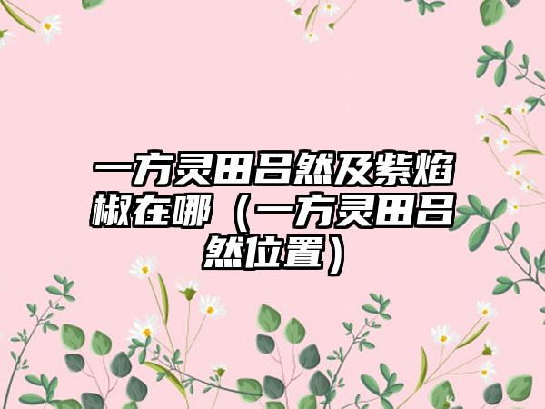 一方灵田吕然及紫焰椒在哪（一方灵田吕然位置）