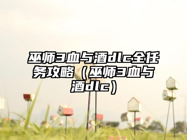 巫师3血与酒dlc全任务攻略（巫师3血与酒dlc）