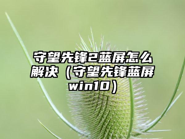 守望先锋2蓝屏怎么解决（守望先锋蓝屏win10）