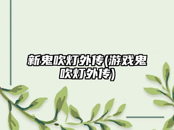 新鬼吹灯外传(游戏鬼吹灯外传)