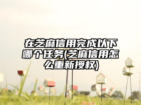 在芝麻信用完成以下哪个任务(芝麻信用怎么重新授权)