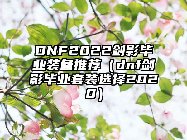 DNF2022剑影毕业装备推荐（dnf剑影毕业套装选择2020）