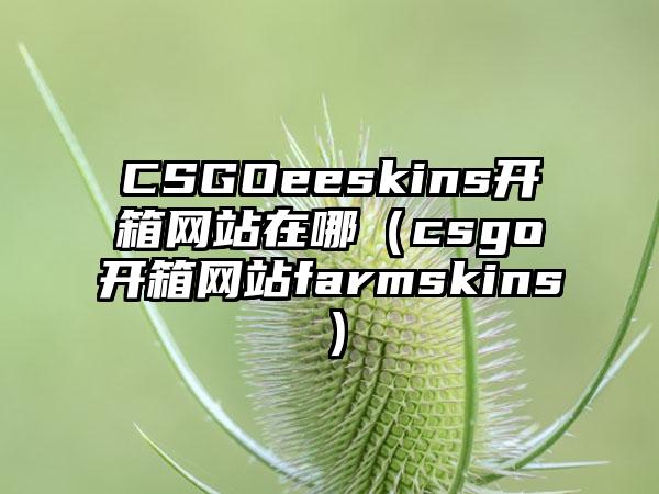 CSGOeeskins开箱网站在哪（csgo开箱网站farmskins）
