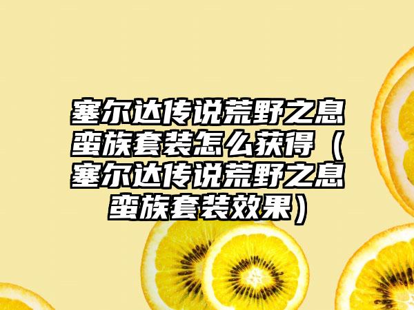 塞尔达传说荒野之息蛮族套装怎么获得（塞尔达传说荒野之息蛮族套装效果）