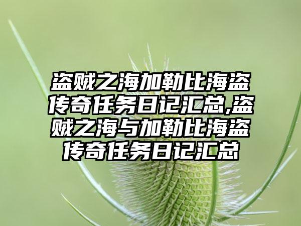 盗贼之海加勒比海盗传奇任务日记汇总,盗贼之海与加勒比海盗传奇任务日记汇总