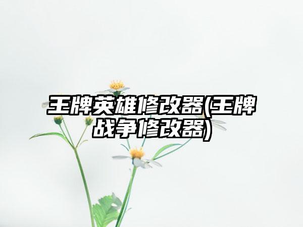 王牌英雄修改器(王牌战争修改器)