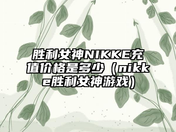 胜利女神NIKKE充值价格是多少（nikke胜利女神游戏）