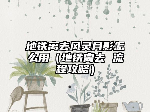 地铁离去风灵月影怎么用（地铁离去 流程攻略）