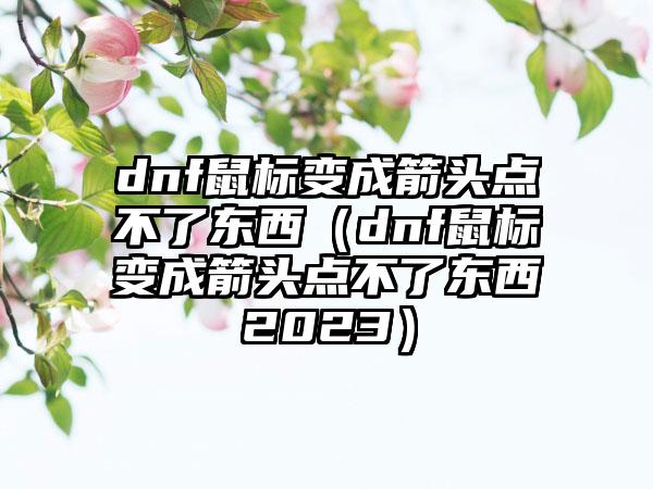 dnf鼠标变成箭头点不了东西（dnf鼠标变成箭头点不了东西2023）