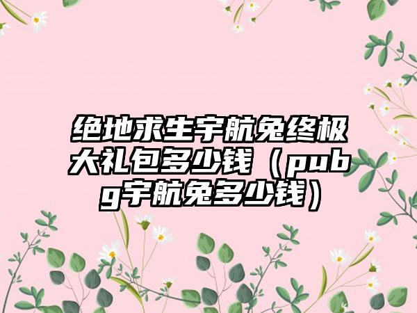 绝地求生宇航兔终极大礼包多少钱（pubg宇航兔多少钱）