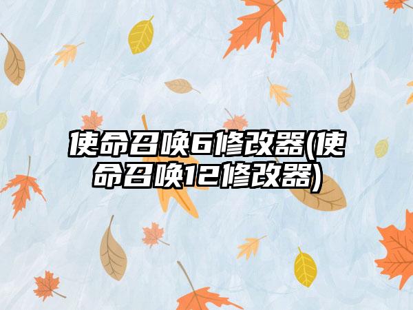使命召唤6修改器(使命召唤12修改器)