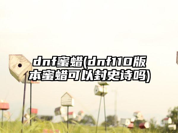 dnf蜜蜡(dnf110版本蜜蜡可以封史诗吗)