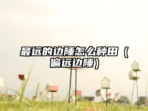 最远的边陲怎么种田（偏远边陲）
