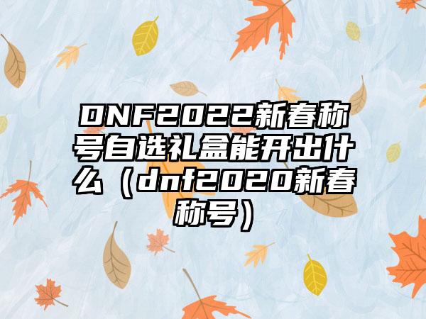 DNF2022新春称号自选礼盒能开出什么（dnf2020新春称号）