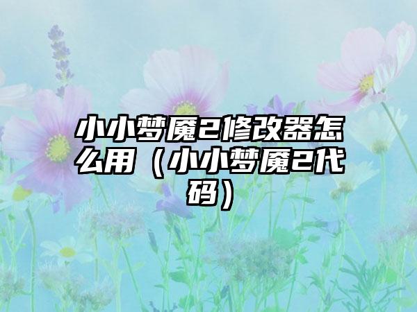 小小梦魇2修改器怎么用（小小梦魇2代码）