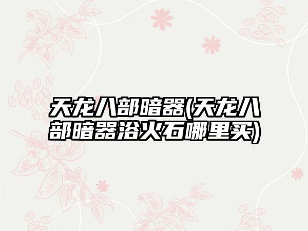 天龙八部暗器(天龙八部暗器浴火石哪里买)