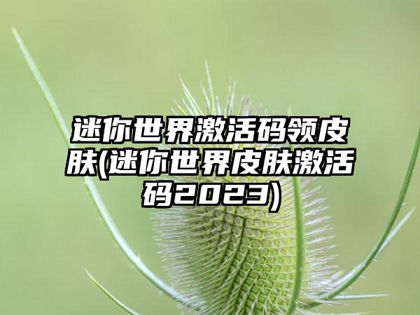 迷你世界激活码领皮肤(迷你世界皮肤激活码2023)