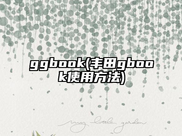 ggbook(丰田gbook使用方法)