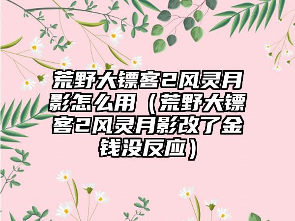 荒野大镖客2风灵月影怎么用（荒野大镖客2风灵月影改了金钱没反应）
