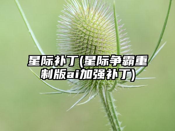 星际补丁(星际争霸重制版ai加强补丁)