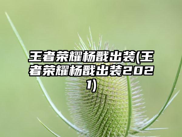 王者荣耀杨戬出装(王者荣耀杨戬出装2021)
