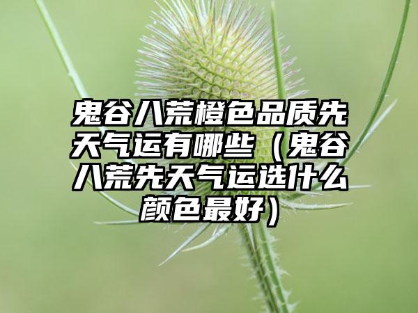 鬼谷八荒橙色品质先天气运有哪些（鬼谷八荒先天气运选什么颜色最好）