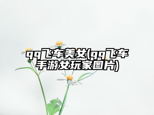 qq飞车美女(qq飞车手游女玩家图片)