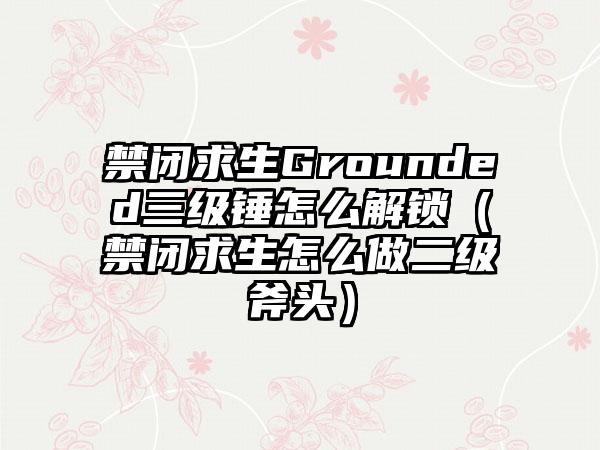 禁闭求生Grounded三级锤怎么解锁（禁闭求生怎么做二级斧头）