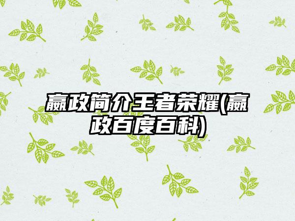 嬴政简介王者荣耀(嬴政百度百科)