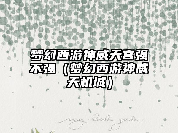 梦幻西游神威天宫强不强（梦幻西游神威天机城）