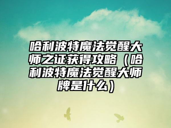 哈利波特魔法觉醒大师之证获得攻略（哈利波特魔法觉醒大师牌是什么）