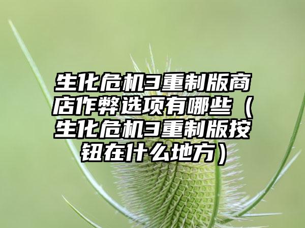 生化危机3重制版商店作弊选项有哪些（生化危机3重制版按钮在什么地方）